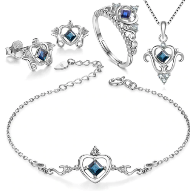 Heart with Sapphire Set