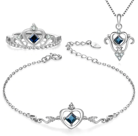 Heart with Sapphire Set