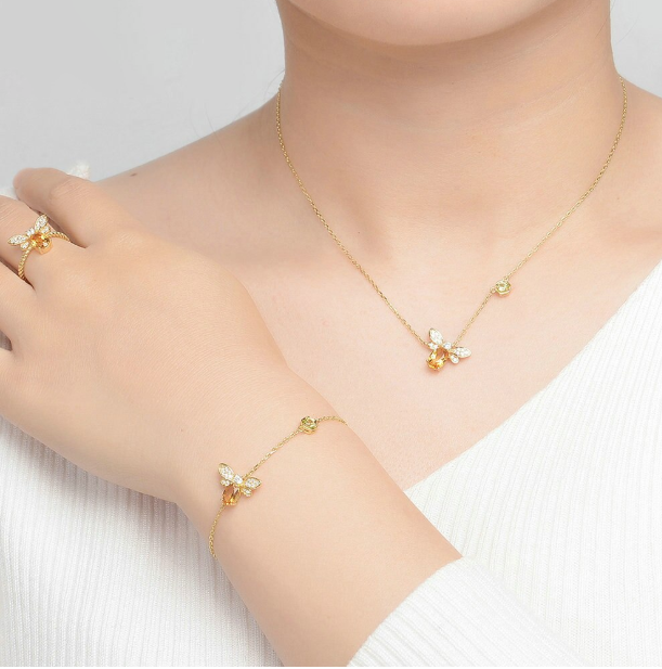 Citrine Bee Set