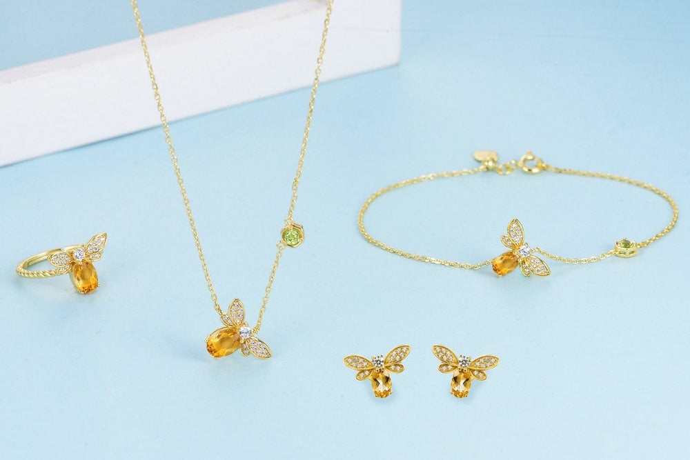 Citrine Bee Set