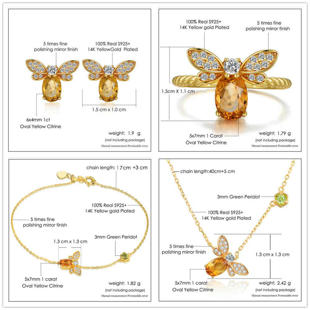 Citrine Bee Set