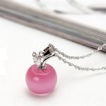 Pink\White apple necklace