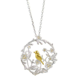 Sunbird on a Flower Branch Necklace