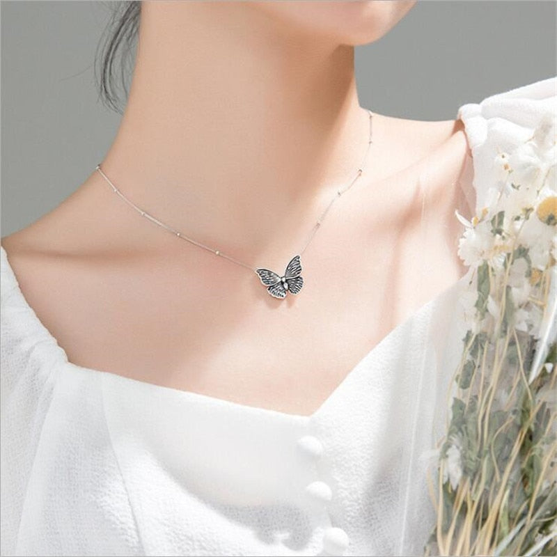 Black Butterfly Necklace