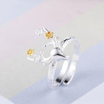 Deer with Flowers Ring