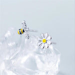 Sun Flower and Bee Earring