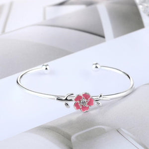 Cherry Pink Flower Bracelet