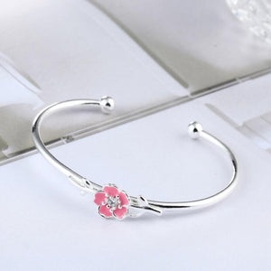 Cherry Pink Flower Bracelet