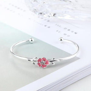 Cherry Pink Flower Bracelet