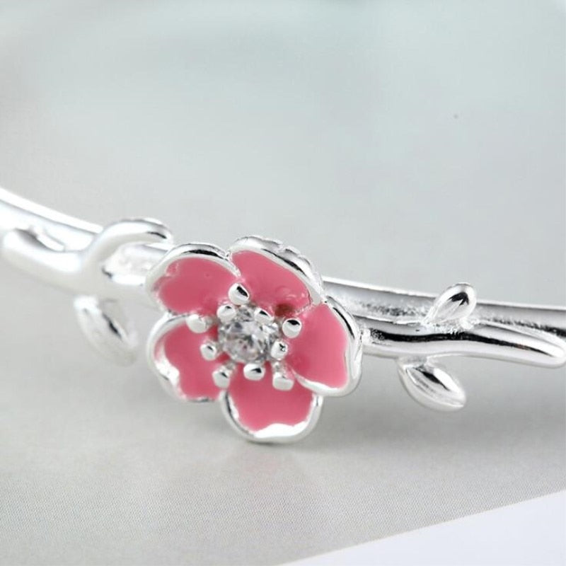 Cherry Pink Flower Bracelet